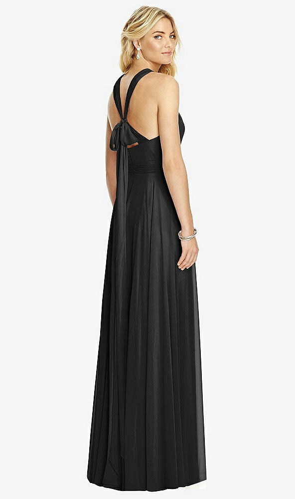 【STYLE: 6760】Cross Strap Open-Back Halter Maxi Dress【COLOR: Black】