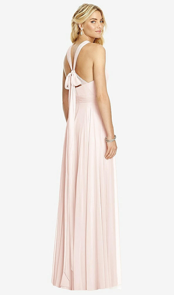 【STYLE: 6760】Cross Strap Open-Back Halter Maxi Dress【COLOR: Blush】