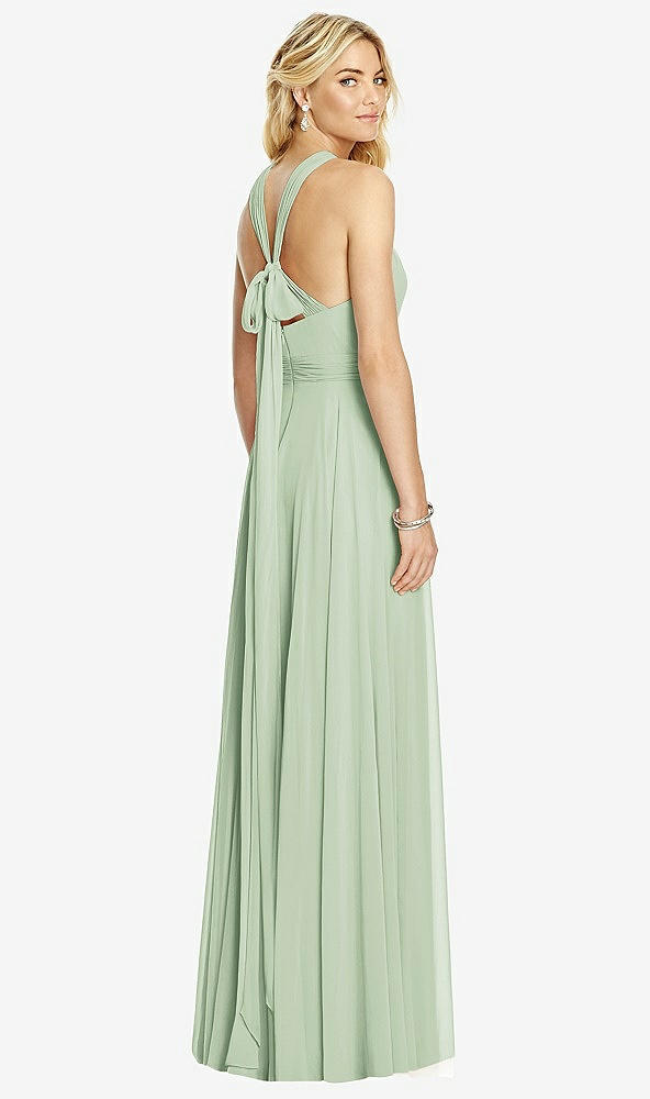 【STYLE: 6760】Cross Strap Open-Back Halter Maxi Dress【COLOR: Celadon】