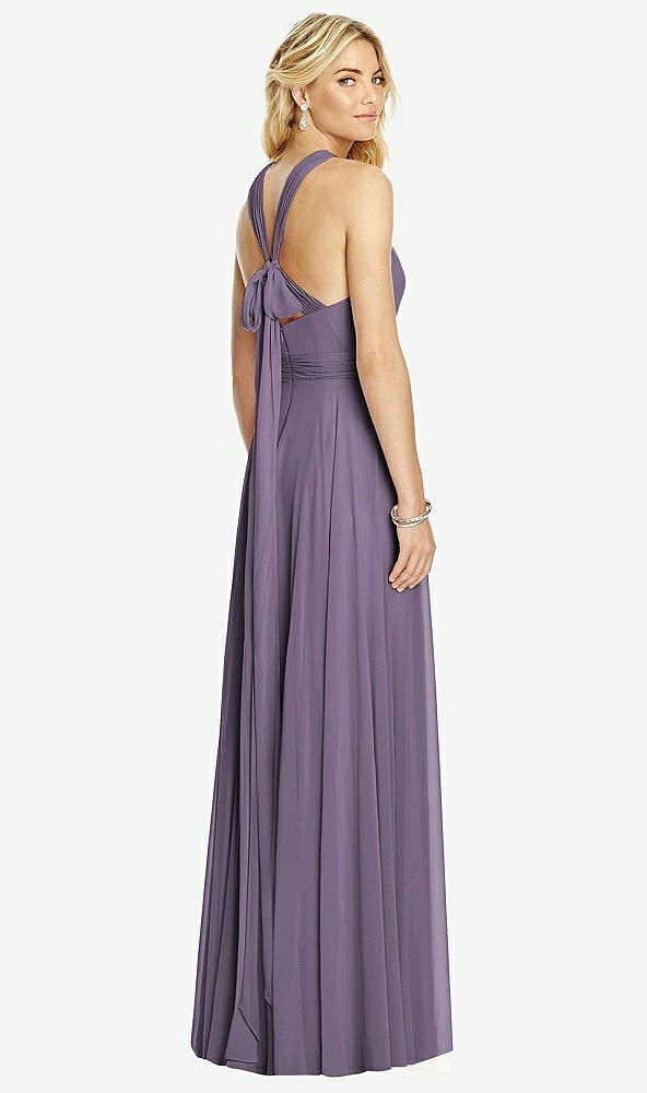 【STYLE: 6760】Cross Strap Open-Back Halter Maxi Dress【COLOR: Lavender】