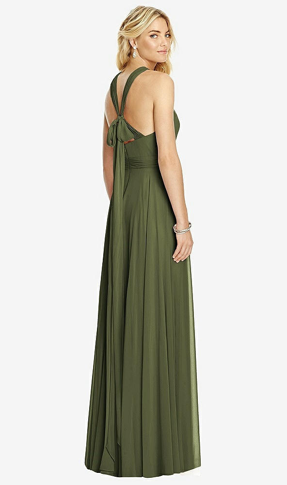 【STYLE: 6760】Cross Strap Open-Back Halter Maxi Dress【COLOR: Olive Green】
