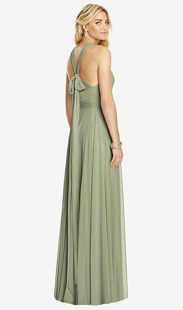 【STYLE: 6760】Cross Strap Open-Back Halter Maxi Dress【COLOR: Sage】