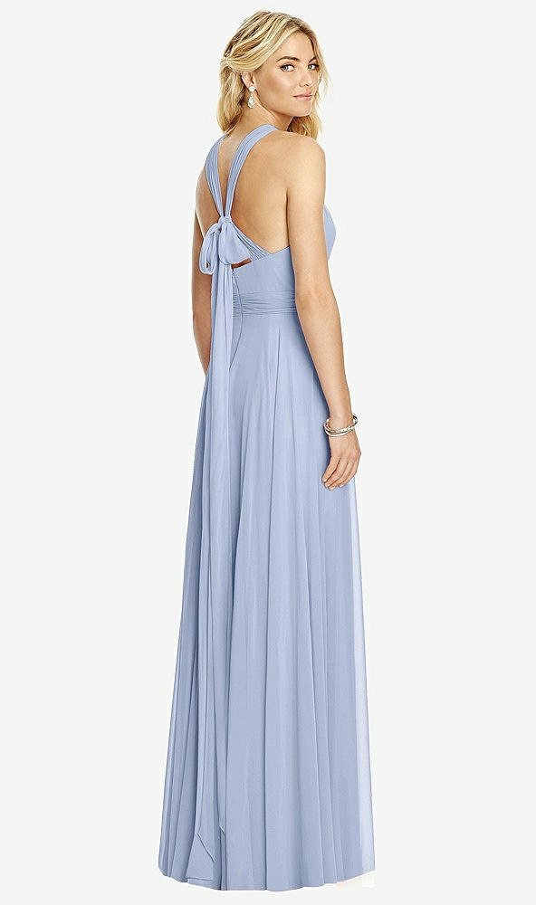 【STYLE: 6760】Cross Strap Open-Back Halter Maxi Dress【COLOR: Sky Blue】