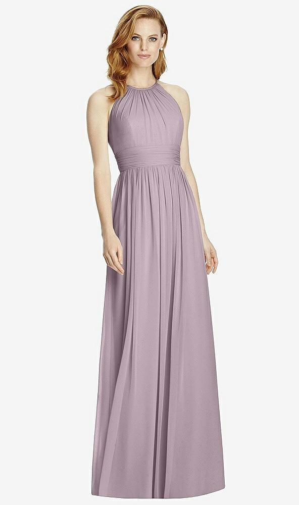 【STYLE: 4511】Cutout Open-Back Shirred Halter Maxi Dress【COLOR: Lilac Dusk】