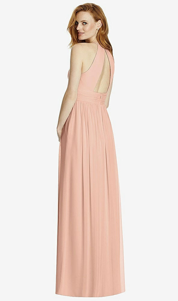 【STYLE: 4511】Cutout Open-Back Shirred Halter Maxi Dress【COLOR: Pale Peach】