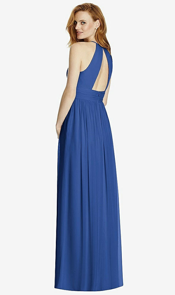 【STYLE: 4511】Cutout Open-Back Shirred Halter Maxi Dress【COLOR: Classic Blue】