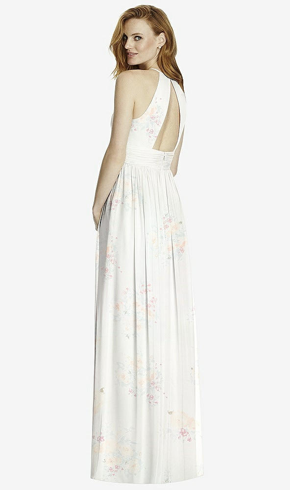 【STYLE: 4511】Cutout Open-Back Shirred Halter Maxi Dress【COLOR: Spring Fling】