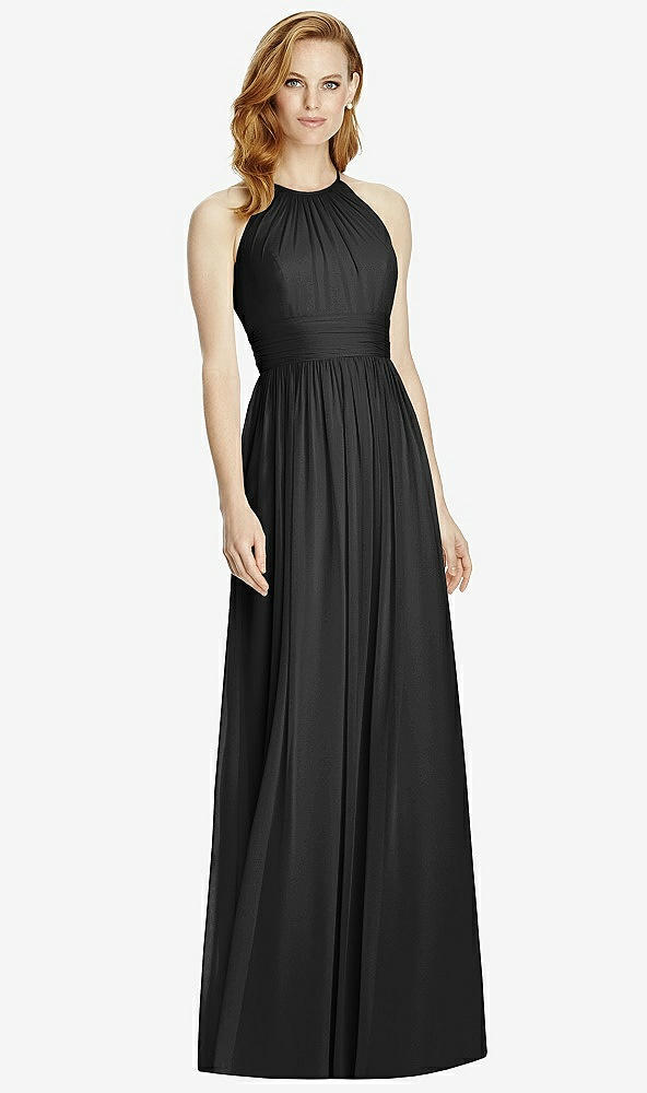 【STYLE: 4511】Cutout Open-Back Shirred Halter Maxi Dress【COLOR: Black】