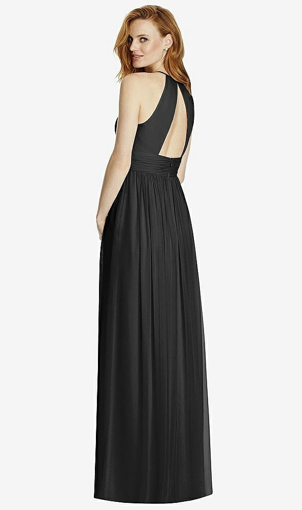 【STYLE: 4511】Cutout Open-Back Shirred Halter Maxi Dress【COLOR: Black】