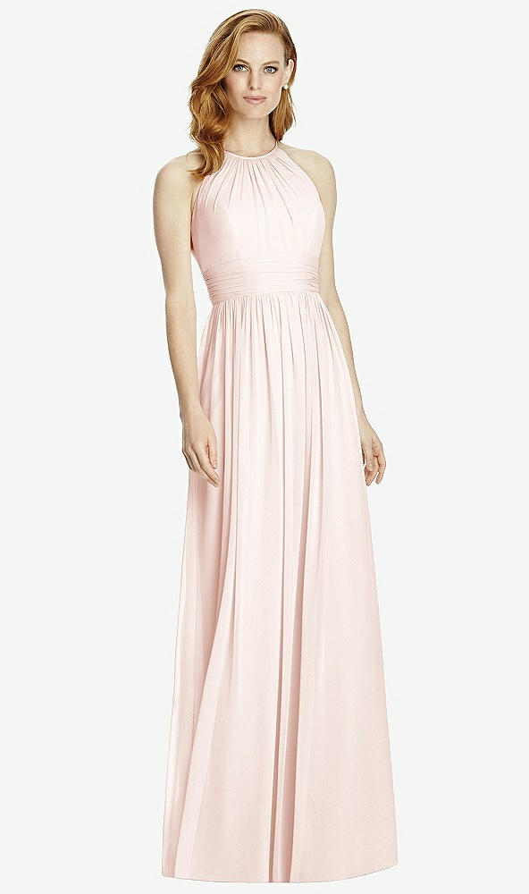 【STYLE: 4511】Cutout Open-Back Shirred Halter Maxi Dress【COLOR: Blush】