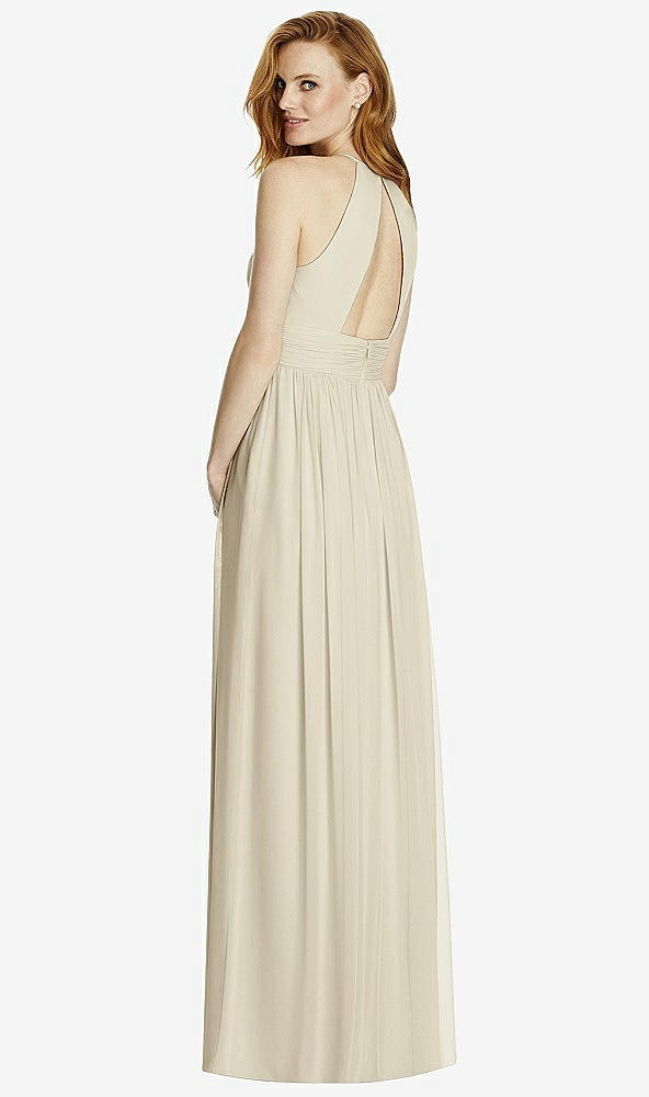 【STYLE: 4511】Cutout Open-Back Shirred Halter Maxi Dress【COLOR: Champagne】