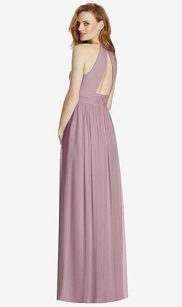 【STYLE: 4511】Cutout Open-Back Shirred Halter Maxi Dress【COLOR: Dusty Rose】