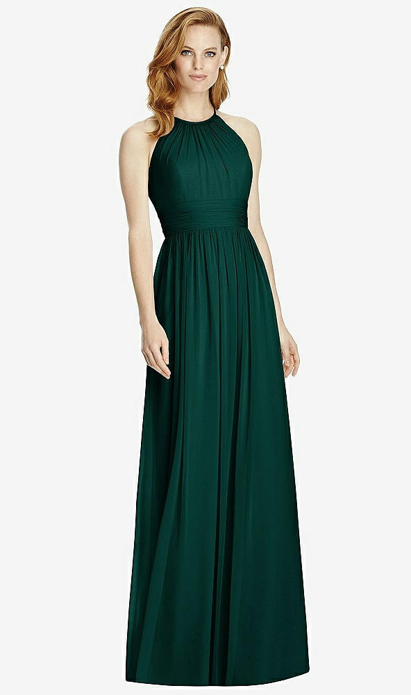 【STYLE: 4511】Cutout Open-Back Shirred Halter Maxi Dress【COLOR: Evergreen】