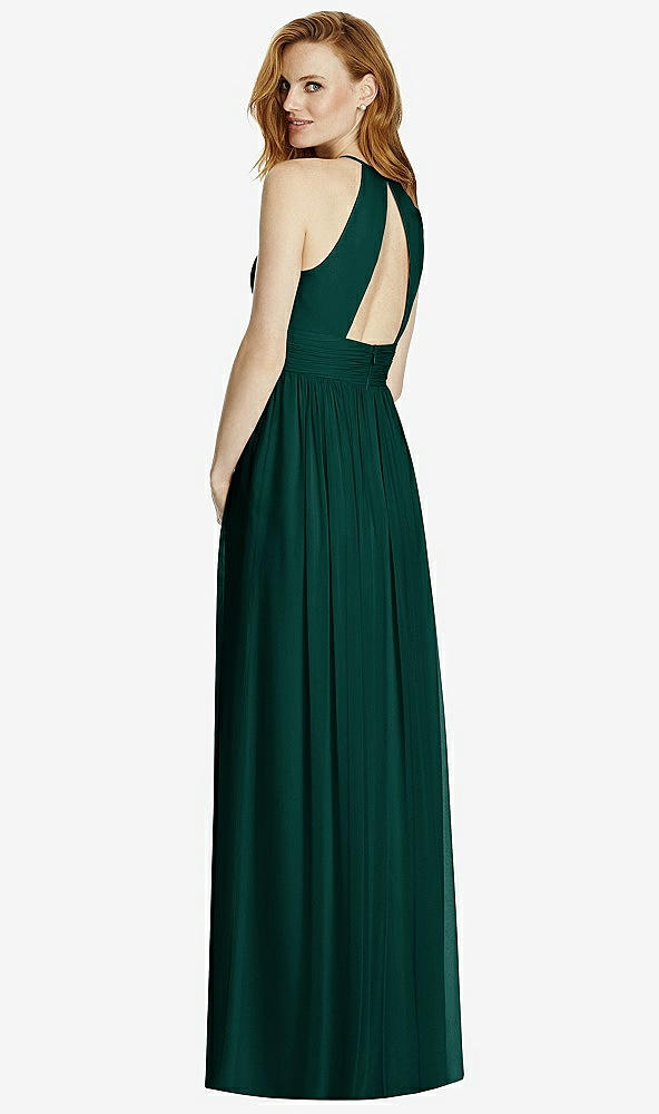 【STYLE: 4511】Cutout Open-Back Shirred Halter Maxi Dress【COLOR: Evergreen】