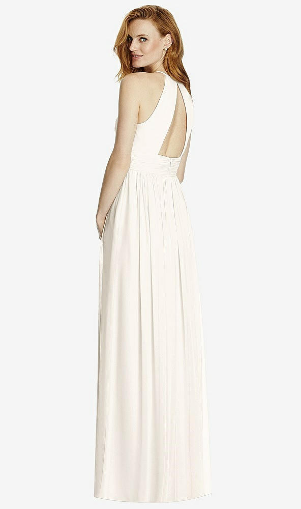 【NEW】【STYLE: 4511】カットアウト オープンバック Shirred Halter Maxi ドレス【COLOR: Ivory】【SIZE: 00-30W】