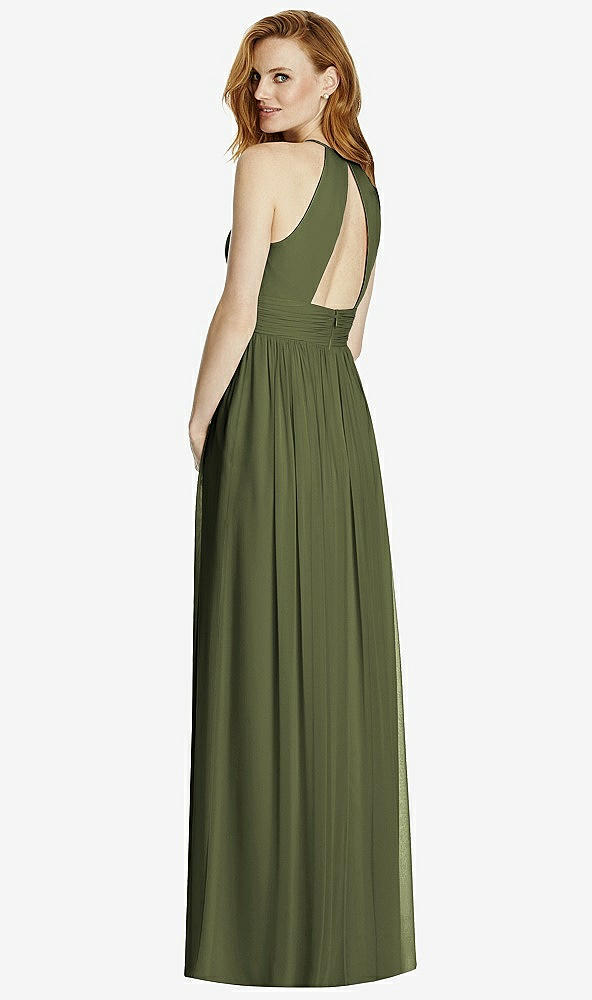 【STYLE: 4511】Cutout Open-Back Shirred Halter Maxi Dress【COLOR: Olive Green】