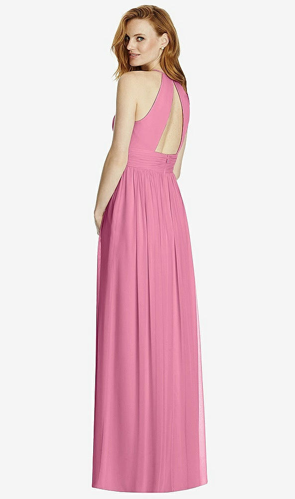 【STYLE: 4511】Cutout Open-Back Shirred Halter Maxi Dress【COLOR: Orchid Pink】