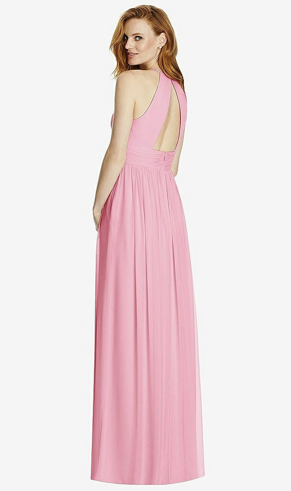 【STYLE: 4511】Cutout Open-Back Shirred Halter Maxi Dress【COLOR: Peony Pink】
