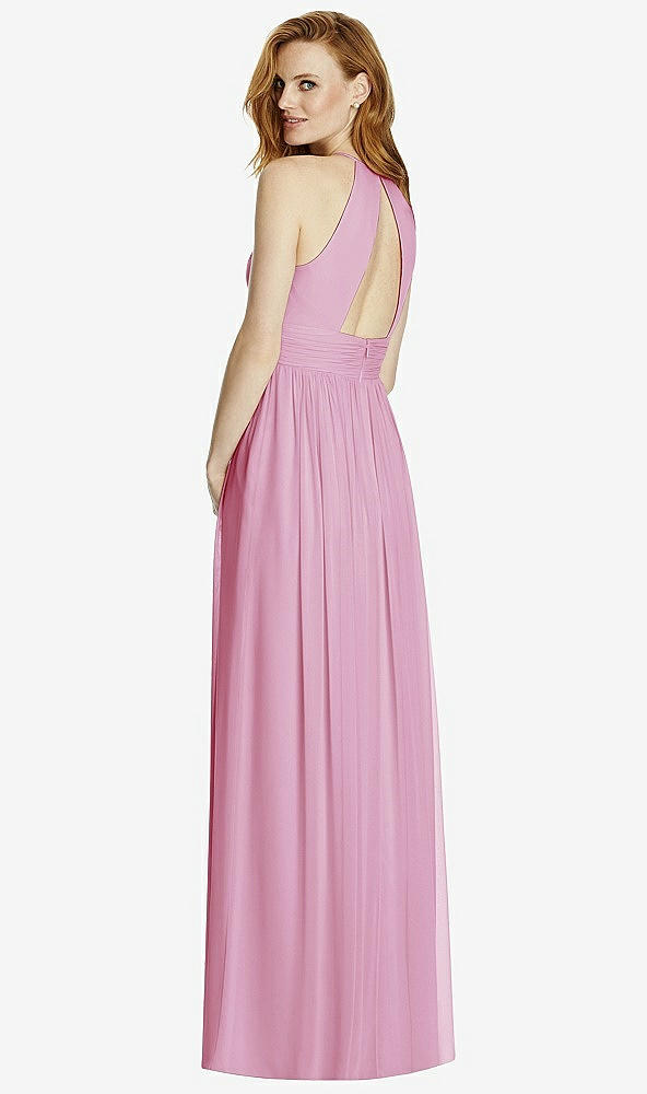 【STYLE: 4511】Cutout Open-Back Shirred Halter Maxi Dress【COLOR: Powder Pink】