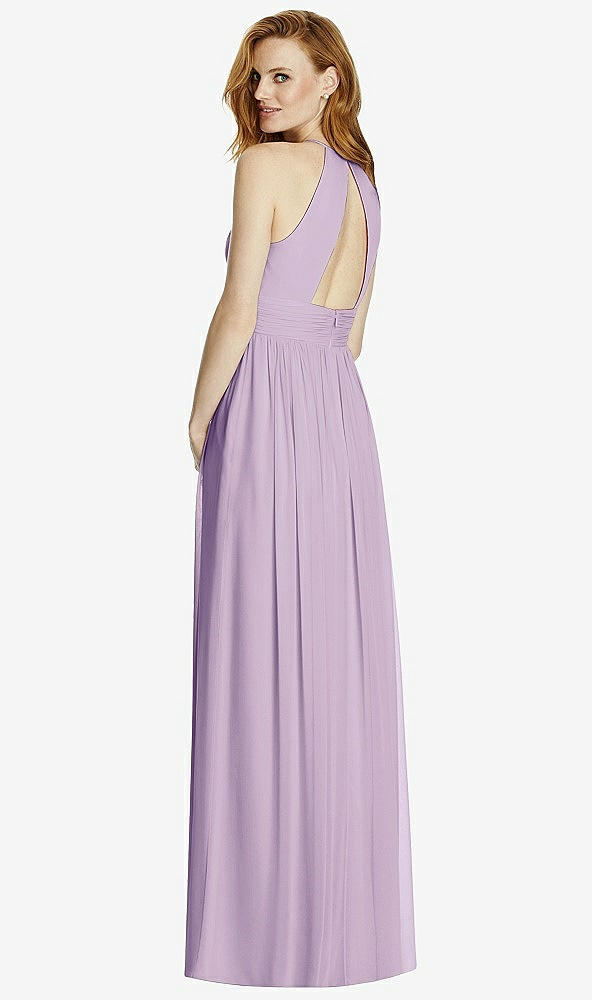 【STYLE: 4511】Cutout Open-Back Shirred Halter Maxi Dress【COLOR: Pale Purple】