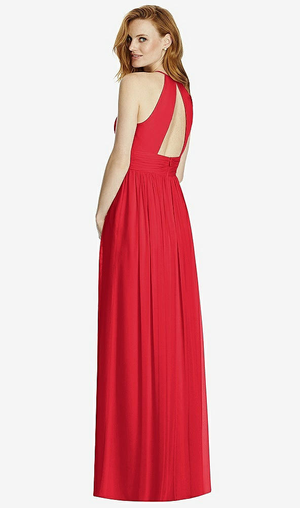 【STYLE: 4511】Cutout Open-Back Shirred Halter Maxi Dress【COLOR: Parisian Red】