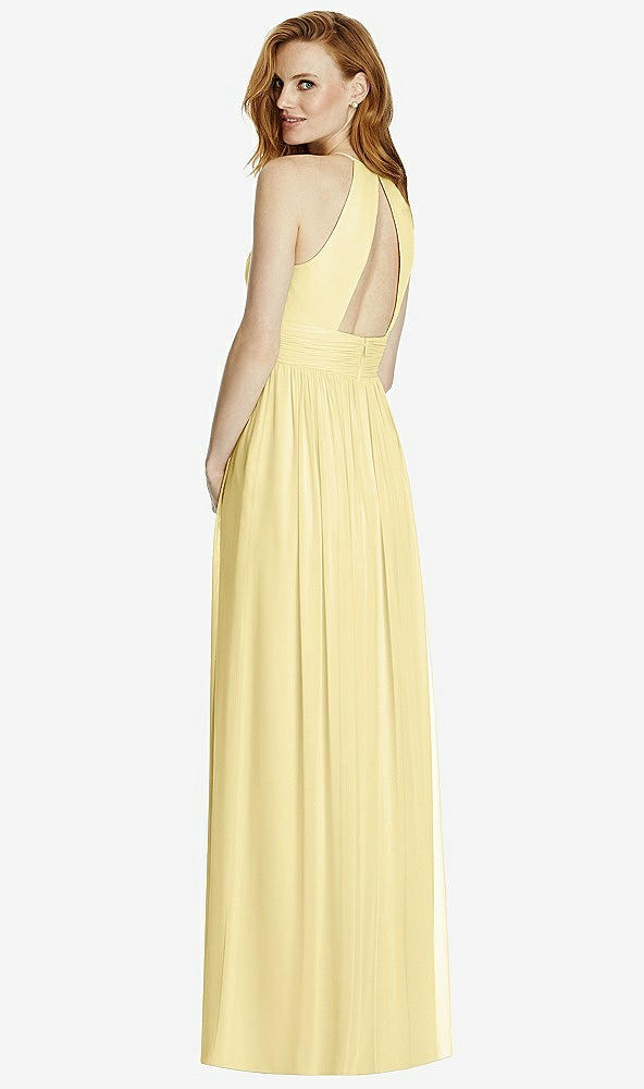 【NEW】【STYLE: 4511】カットアウト オープンバック Shirred Halter Maxi ドレス【COLOR: Pale Yellow】【SIZE: 00-30W】