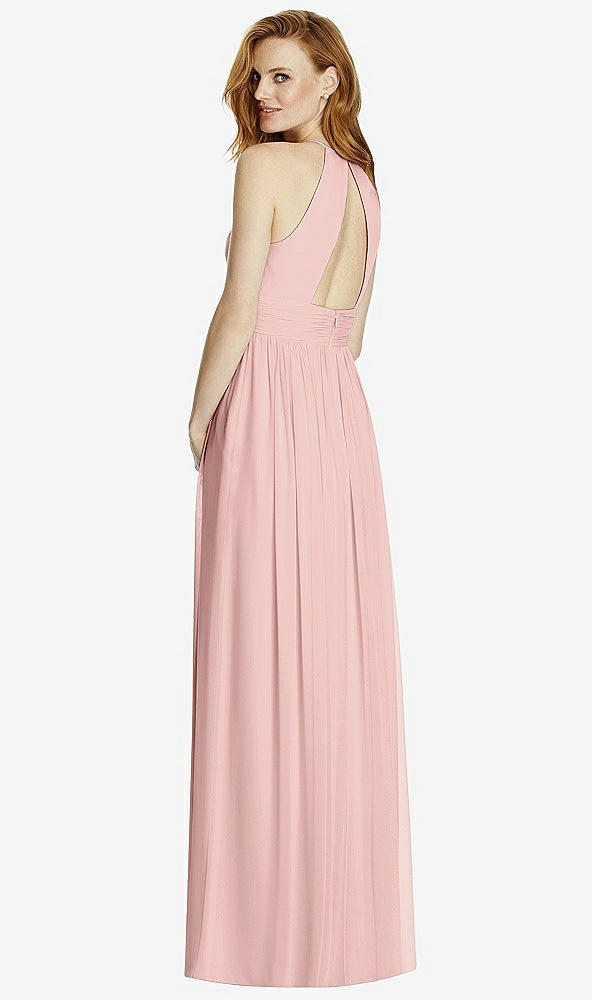 【STYLE: 4511】Cutout Open-Back Shirred Halter Maxi Dress【COLOR: Rose - PANTONE Rose Quartz】