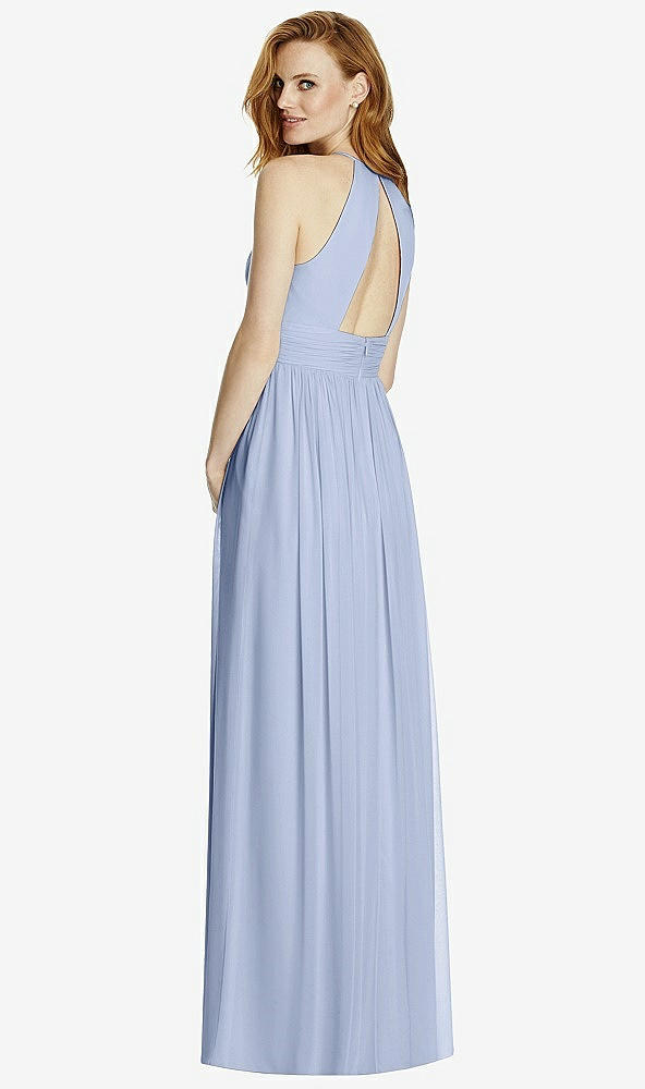 【STYLE: 4511】Cutout Open-Back Shirred Halter Maxi Dress【COLOR: Sky Blue】