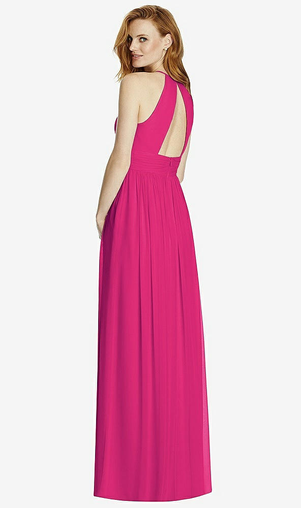 【STYLE: 4511】Cutout Open-Back Shirred Halter Maxi Dress【COLOR: Think Pink】