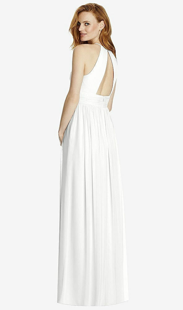 【NEW】【STYLE: 4511】カットアウト オープンバック Shirred Halter Maxi ドレス【COLOR: White】【SIZE: 00-30W】