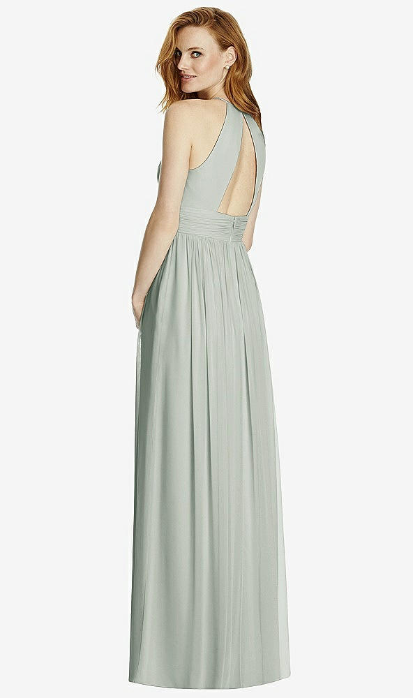【STYLE: 4511】Cutout Open-Back Shirred Halter Maxi Dress【COLOR: Willow Green】