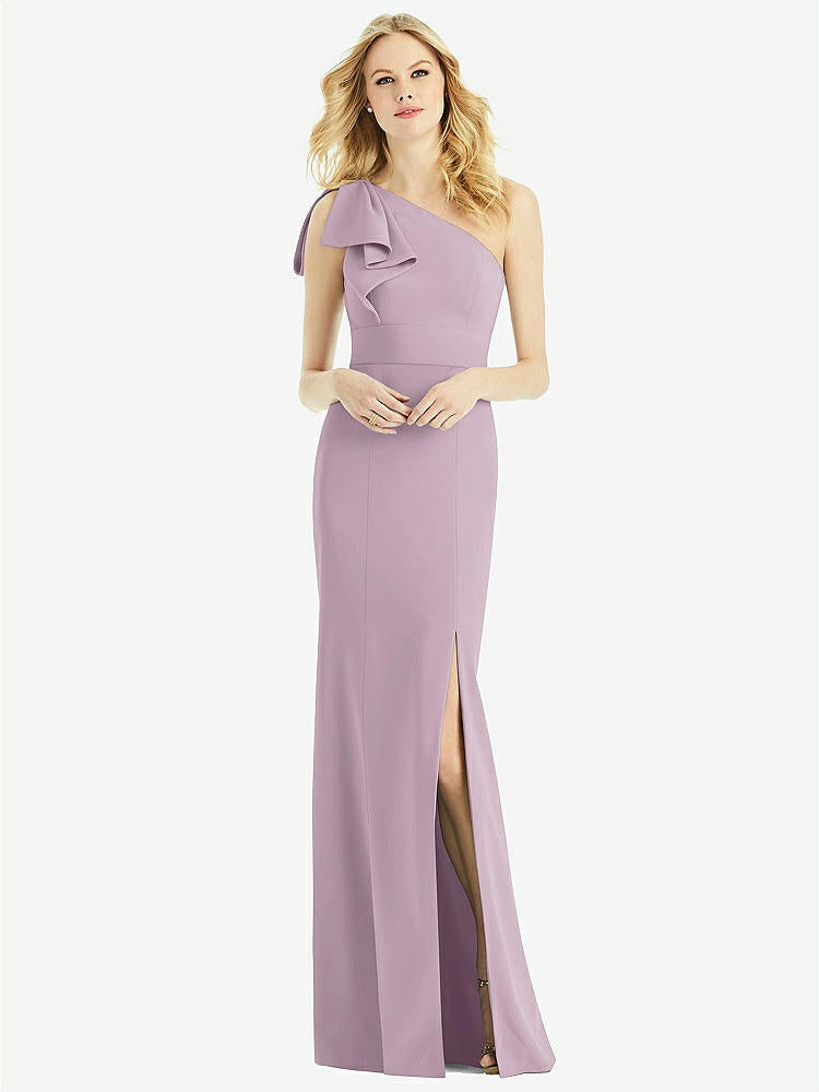 【NEW】【STYLE: 6769】弓 ワンショルダー トランペット ガウン【COLOR: Suede Rose】【SIZE: 00-30W】