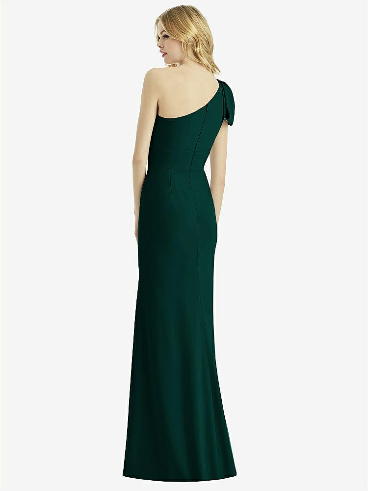 【STYLE: 6769】Bowed One-Shoulder Trumpet Gown【COLOR: Evergreen】