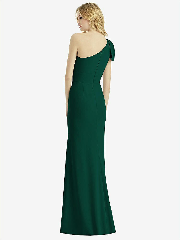 【STYLE: 6769】Bowed One-Shoulder Trumpet Gown【COLOR: Hunter Green】