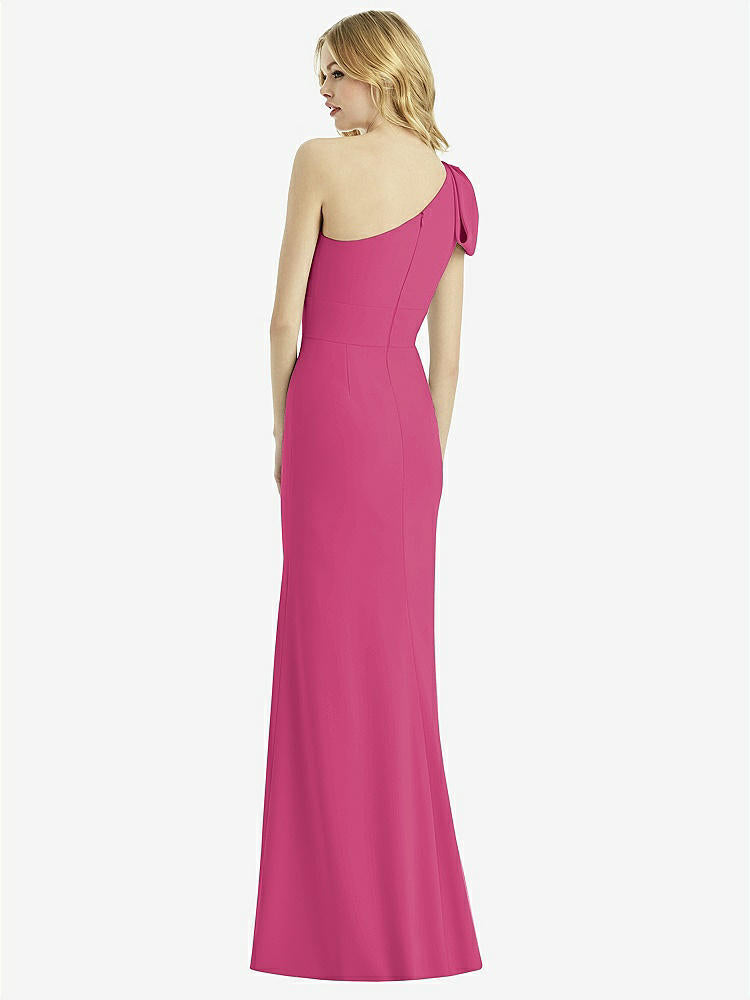 【STYLE: 6769】Bowed One-Shoulder Trumpet Gown【COLOR: Tea Rose】