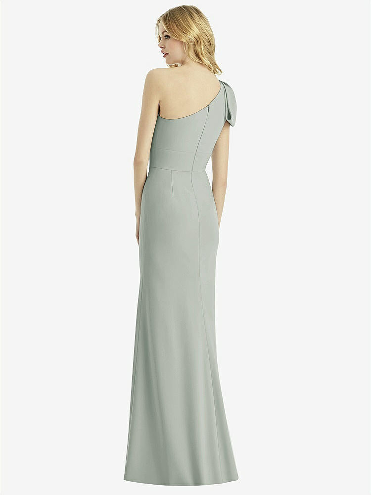 【STYLE: 6769】Bowed One-Shoulder Trumpet Gown【COLOR: Willow Green】