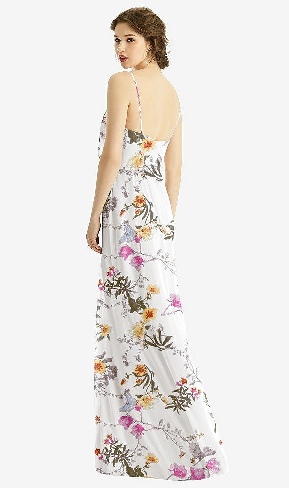 【STYLE: 1505】V-Neck Blouson Bodice Chiffon Maxi Dress【COLOR: Butterfly Botanica Ivory】