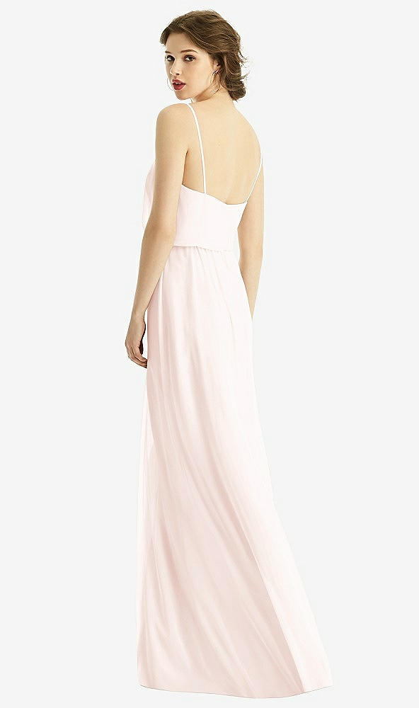 【STYLE: 1505】V-Neck Blouson Bodice Chiffon Maxi Dress【COLOR: Blush】