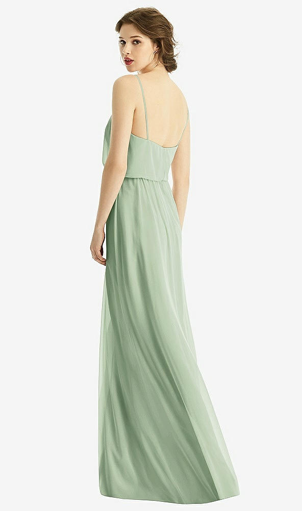 【STYLE: 1505】V-Neck Blouson Bodice Chiffon Maxi Dress【COLOR: Celadon】