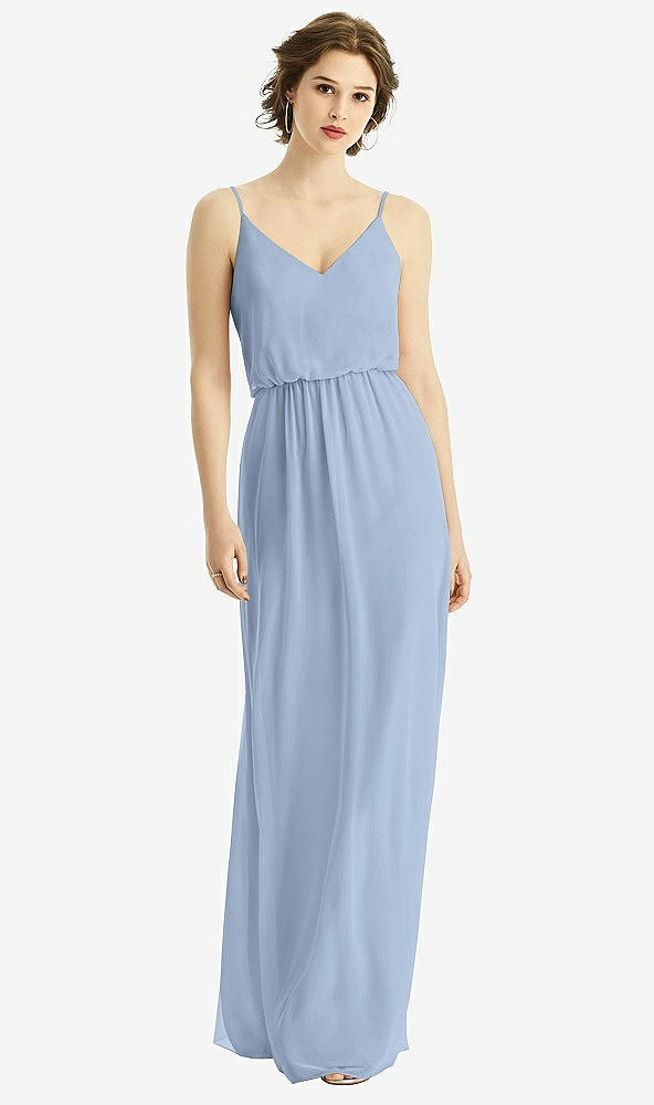 【STYLE: 1505】V-Neck Blouson Bodice Chiffon Maxi Dress【COLOR: Cloudy】