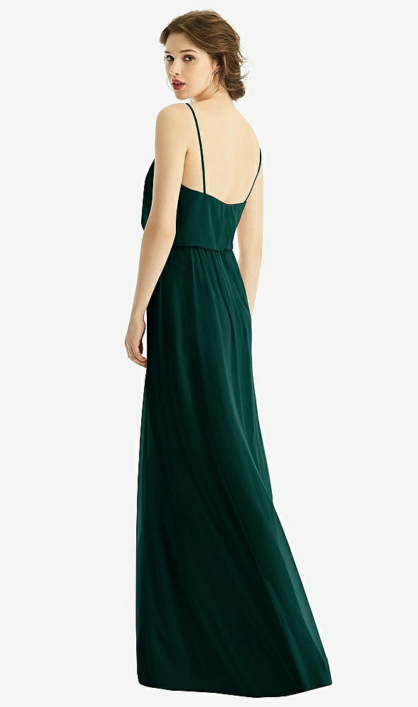 【STYLE: 1505】V-Neck Blouson Bodice Chiffon Maxi Dress【COLOR: Evergreen】