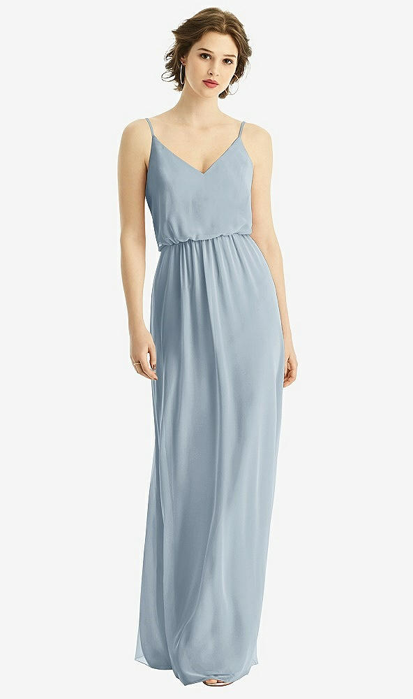 【STYLE: 1505】V-Neck Blouson Bodice Chiffon Maxi Dress【COLOR: Mist】