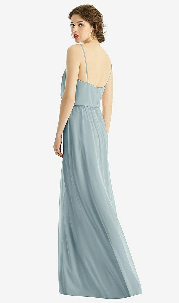 【STYLE: 1505】V-Neck Blouson Bodice Chiffon Maxi Dress【COLOR: Morning Sky】