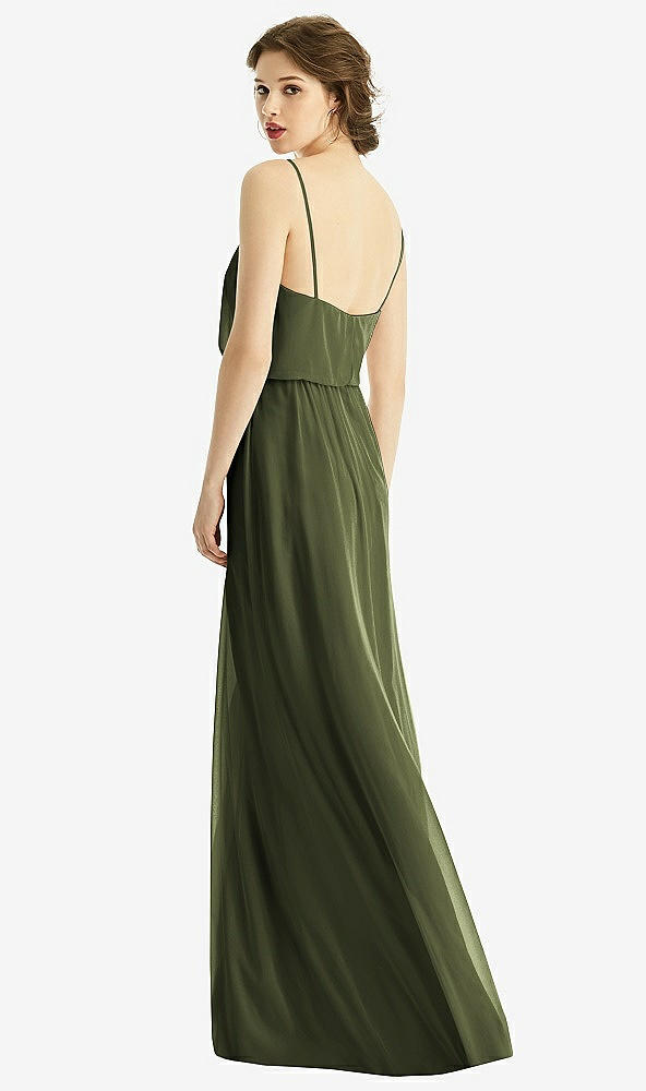 【STYLE: 1505】V-Neck Blouson Bodice Chiffon Maxi Dress【COLOR: Olive Green】