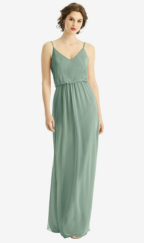 【STYLE: 1505】V-Neck Blouson Bodice Chiffon Maxi Dress【COLOR: Seagrass】