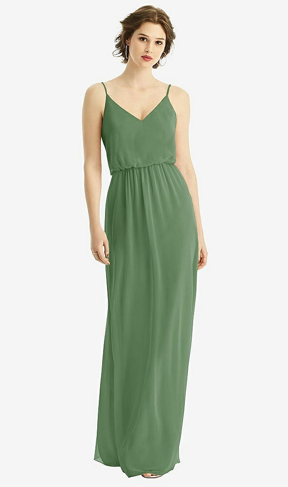 【STYLE: 1505】V-Neck Blouson Bodice Chiffon Maxi Dress【COLOR: Vineyard Green】