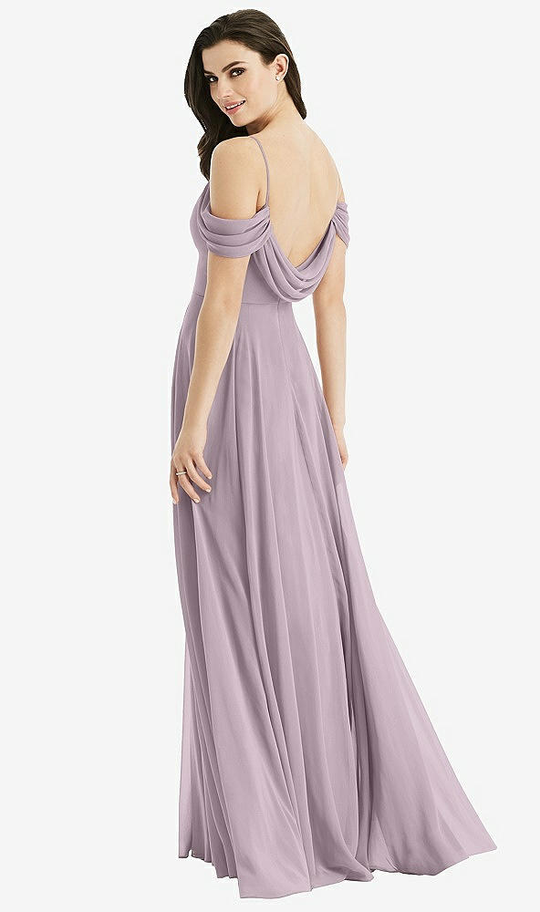 【STYLE: 4525】Off-the-Shoulder Open Cowl-Back Maxi Dress【COLOR: Lilac Dusk】