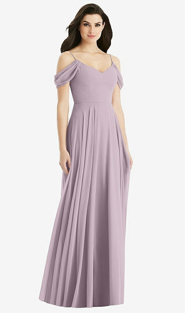 【STYLE: 4525】Off-the-Shoulder Open Cowl-Back Maxi Dress【COLOR: Lilac Dusk】