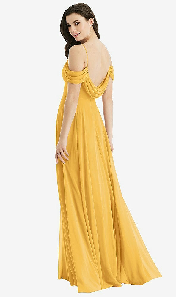 【NEW】【STYLE: 4525】オフショルダー オープン カウルバック マキシ ドレス【COLOR: NYC Yellow】【SIZE: 00-30W】