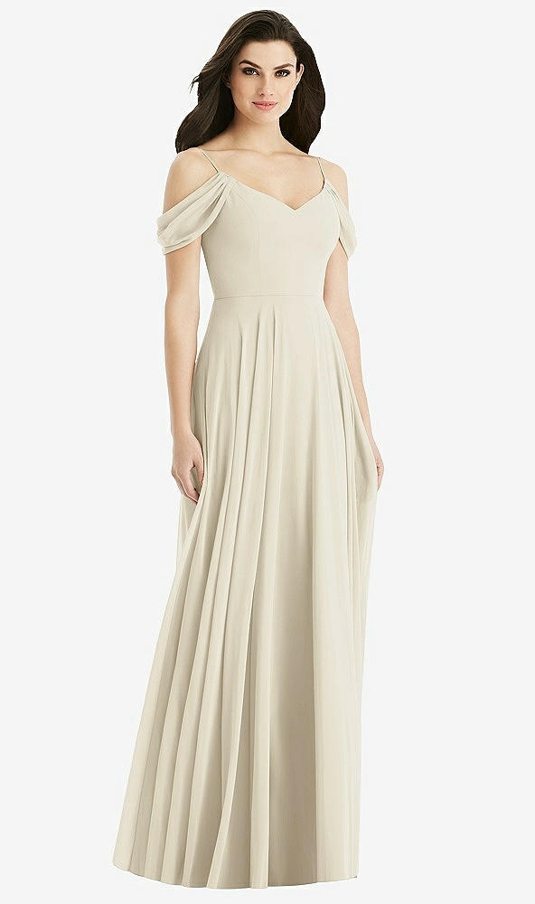 【STYLE: 4525】Off-the-Shoulder Open Cowl-Back Maxi Dress【COLOR: Champagne】
